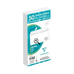 Enveloppe Adhéclair 110x220 80g pqt 50 en box présentoir - Blanc