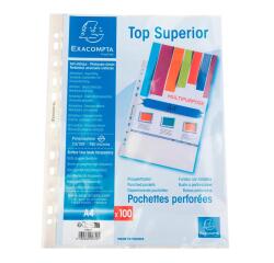 Fundas con taladros A4 - 23x30,5 cm - Cristal - Caja de 100
