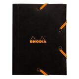 Rhodia chemise à élastiques 3 rabats 12x16 cm - Noir