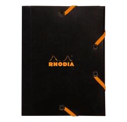 Rhodia chemise à élastiques 3 rabats 12x16 cm - Noir