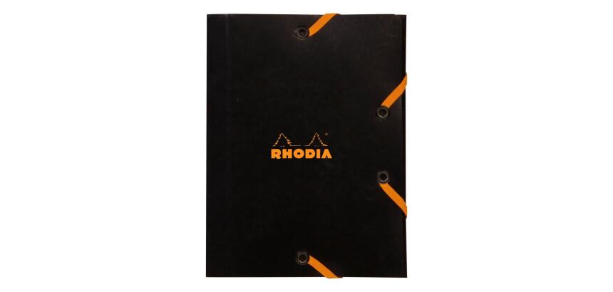 Rhodia chemise à élastiques 3 rabats 12x16 cm - Noir