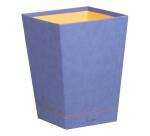 Rhodiarama corbeille à papier simili cuir italien 27x27x32 cm - Saphir