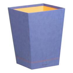 Rhodiarama corbeille à papier simili cuir italien 27x27x32 cm - Saphir
