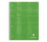 Cahier reliure intégrale A4+ 160 pages détachables perforé 4 trous petits carreaux + marge et cadre en-tête 4 couleurs de bandes Couleur aléatoire - Assortis