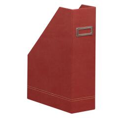 Rhodiarama porte-revues simili cuir italien 10x25x31 cm - Nacarat