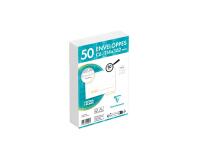 Paquet de 50 Enveloppes Blanches C6-114x162 mm - Précasées - Auto-Adhésives - 80g/m2 - Blanc