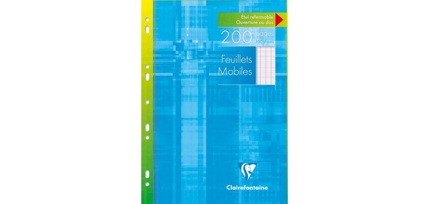 Feuillets mobiles sous étui A4 200 pages perforées grands carreaux