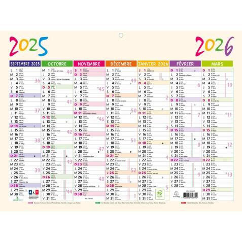 Calendrier Pep's 29,5 x 22 cm Septembre 2025 à Septembre 2026 - Beige