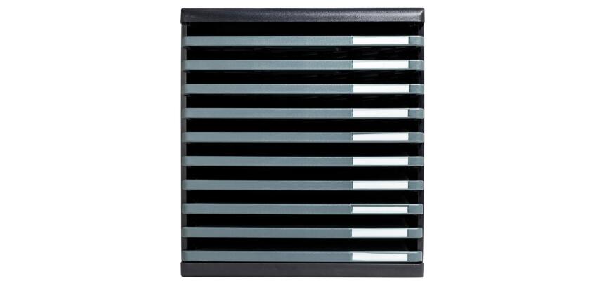 Module de classement Modulo Ecoblack 10 tiroirs ouverts - Gris foncé