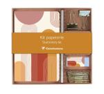 Terracotta, Kit de papeterie contenant un carnet 11x17 cm 64 pages lignées, un crayon de papier, 2 pinces doubles-clip, 10 trombones et une gomme