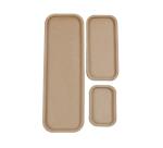 Lot de 3 plateaux rectangulaires - Kraft