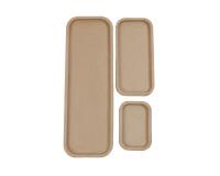Lot de 3 plateaux rectangulaires - Kraft