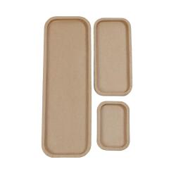Lot de 3 plateaux rectangulaires - Kraft