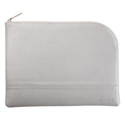 Rhodiarama pochette zippée en simili cuir - taille L (21x28 cm) - Argent