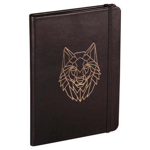 BLACK FOREST Carnet rembordé rigide A5 144 pages, Loup