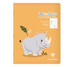 Cahier piqué 17x22 cm 32 pages double ligne 2 mm + interligne verticale + marge - Assortis