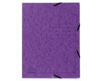 Chemise à élastique 3 rabats carte lustrée 355gm2 - A4 - Violet
