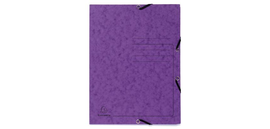 Chemise à élastique 3 rabats carte lustrée 355gm2 - A4