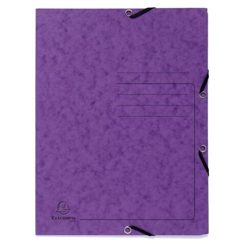Sammelmappe mit Gummizug und 3 Klappen aus Colorspan-Karton 355g/m2 - A4