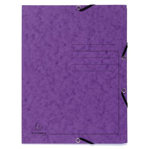 Carpetas con gomas 3 solapas impresas 355 g/m2 - Morado