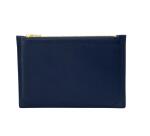 Pochette multifonction en cuir, petit modèle - Bleu marine