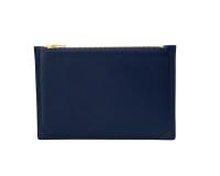 Pochette multifonction en cuir, petit modèle - Bleu marine