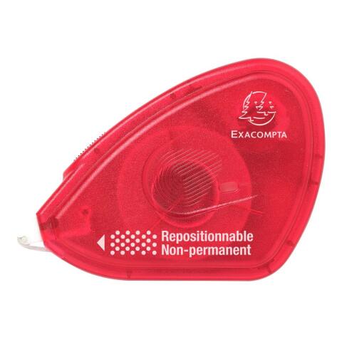Adhesivo reposicionable de doble cara (expositor de 6) 10x7 cm - Rollo de 15 m - Frambuesa
