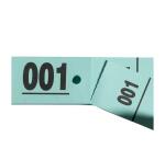 Carnet de 50 tickets vestiaires numérotés de 3 volets (dont 2 volets avec trous) - Format 20x3 cm