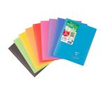 Cahier piqué Koverbook 17x22 cm 96 pages grands carreaux couverture polypropylène opaque 100% recyclé - Assortis