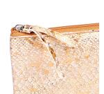 CÉLESTE CUIR Trousse plate 11x22 cm Lazer Or