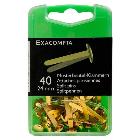 Exacompta Split Pins, 24mm (Box of 40) - Gold