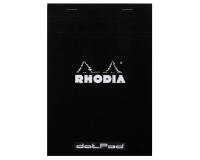 dotPad - bloc agrafé Rhodia N°16 14,8x21 cm dot 80 feuillets 80g - Noir