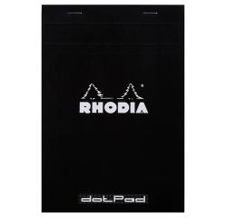 dotPad - bloc agrafé Rhodia N°16 14,8x21 cm dot 80 feuillets 80g - Noir