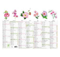 Calendrier Fleurs avec illustrations 29,5 x 22 cm Semestriel 2026