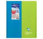 Cahier reliure intégrale enveloppante Koverbook TWIN A4+ 80 pages grands carreaux + 80 pages petits carreaux détachables perforé 4 trous couverture polypropylène bicolore - Assortis