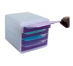 Módulo individual BIG-BOX para documentos A4 + con 4 cajones, ultra-rígido y con stop de seguridad y con stop de seguridad - CHROMA LINE (translucido)