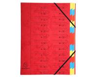 Clasificador Exacompta grapad. 24 comp. Rojo - Rojo