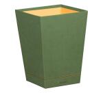 Rhodiarama corbeille à papier simili cuir italien 27x27x32 cm - Sauge