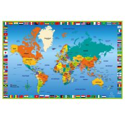 Sous-main rigide PVC Monde - 37,5x57,5 cm - Visuel