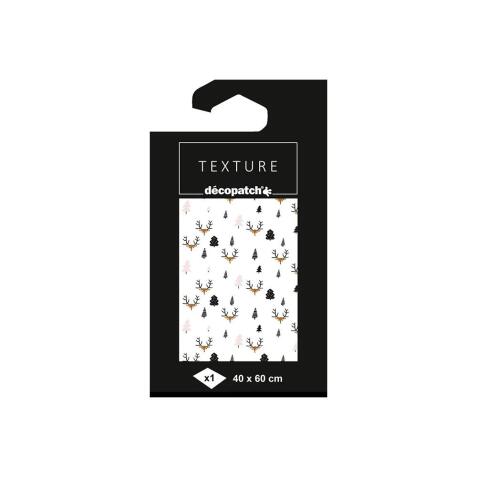 Papier Texture Décopatch n°777 - 1 feuille 40x60cm - Blanc/noir