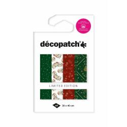 Assort. 4 papiers Foil Noël vintage - Multicolore
