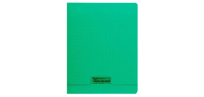 Cahier piqué 8000 POLYPRO 24x32 cm 140 pages grands carreaux 90 g - Vert