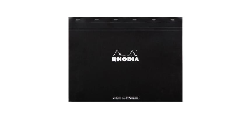 dotPad - bloc agrafé Rhodia N°38 42x31,8 cm dot 80 feuillets 80g - Noir