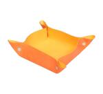 Rhodiarama vide-poche réversible simili cuir italien 12x12x4,5 cm - Tangerine