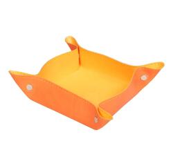 Rhodiarama vide-poche réversible simili cuir italien 12x12x4,5 cm - Tangerine