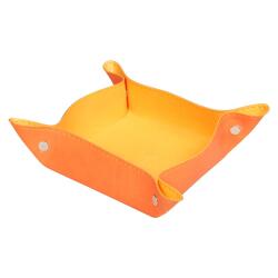 Rhodiarama vide-poche réversible simili cuir italien 12x12x4,5 cm - Tangerine