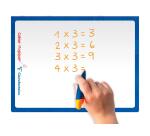 Cahier Magique couverture ardoise double-face effaçable piqué 24x32cm 48 pages grands carreaux (Seyès tricolore) - Bleu