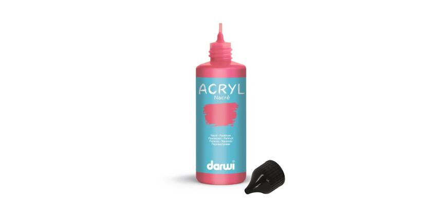 Darwi Flacon de 80 ml de Peinture Acrylique Universelle Nacrée - Rouge nacré