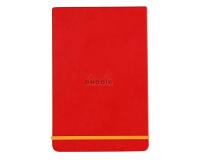 Rhodiarama Webnotepad rembordé rigide 9x14 cm 192 pages ligné microperforé papier ivoire 90g fermeture élastique - Coquelicot