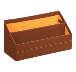 Rhodiarama porte-courrier simili cuir italien 25x10x14 cm - Cuivre